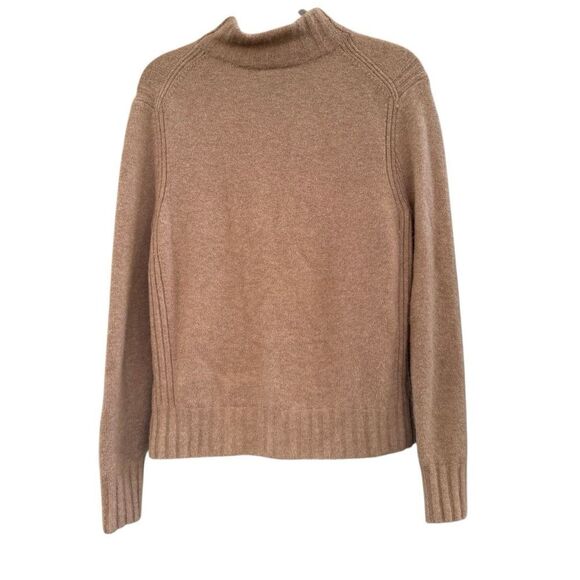J. Crew Women's Mock Neck Sweater Alpaca Merino Wool Blend in Tan Size Medium - Picture 2 of 6